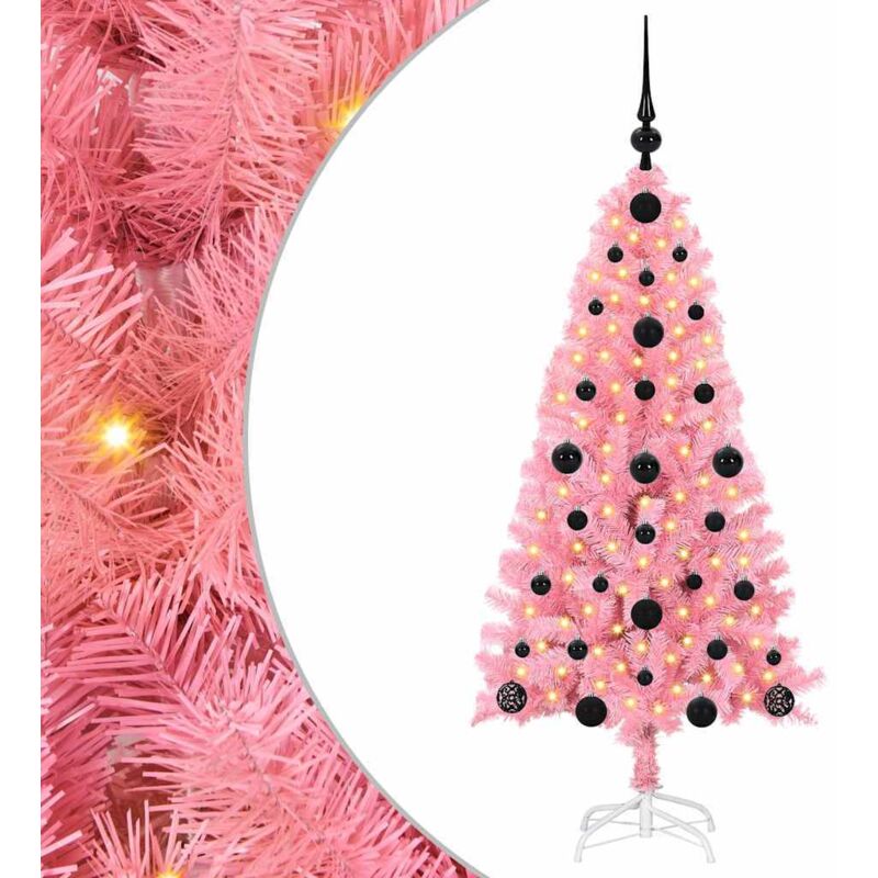 Weihnachtsbaum Mit 150 Leds Mit Ständer Rosa 120 Cm Pvc Vidaxl