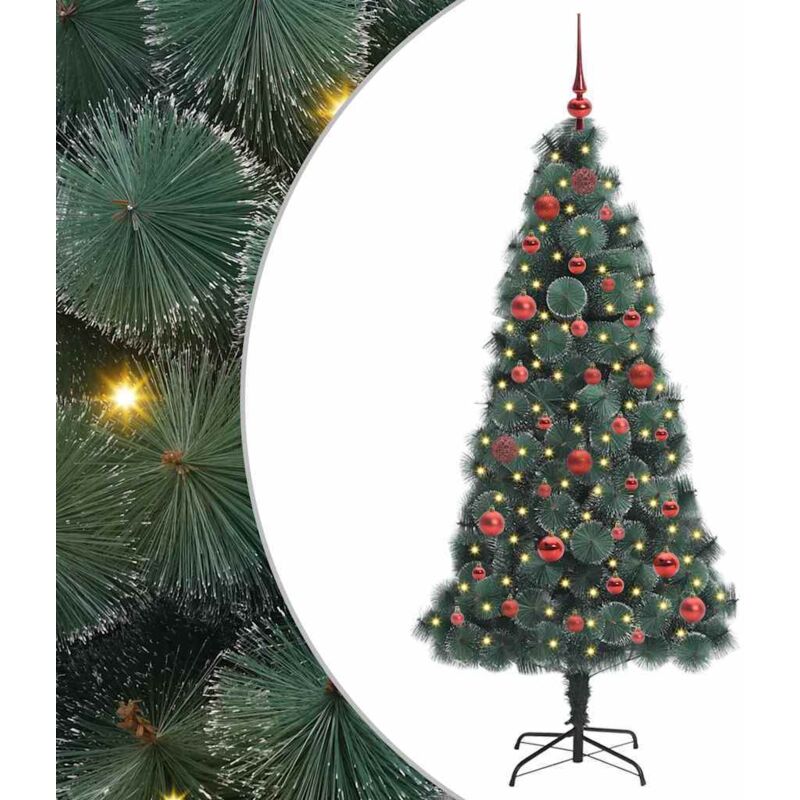 Künstlicher Vorbeleuchteter Weihnachtsbaum Mit Kugelset 150 Cm Vidaxl