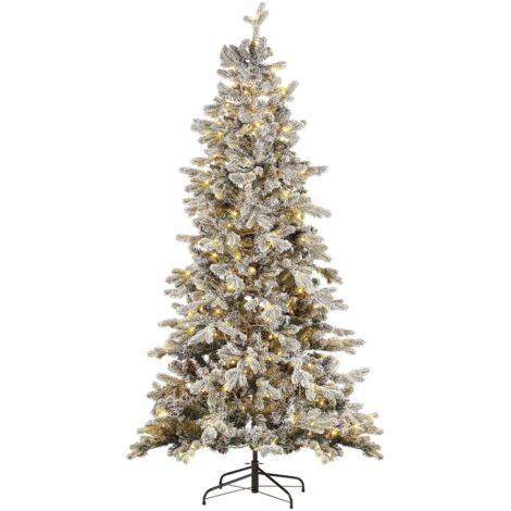 Künstlicher Weihnachtsbaum mit Schnee LED TATLOW 210 cm Grün