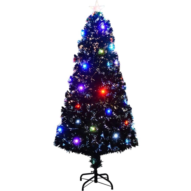 Vidaxl - Weihnachtsbaum Mit Beleuchtung Und Ständer 150 Cm Glasfaser