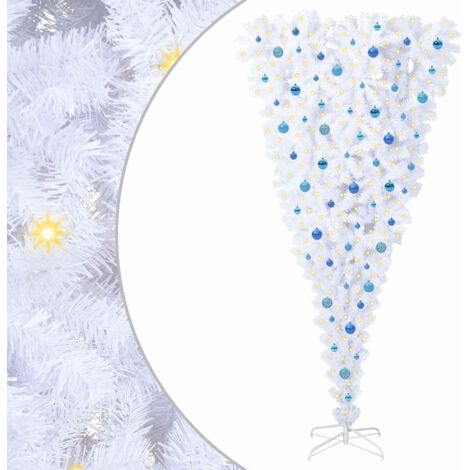 Künstlicher Weihnachtsbaum Weiß 240 cm PVC und Stahl vidaXL