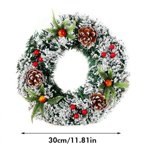 Künstlicher Weihnachtskranz 30 cm für die Haustür und die Hochzeitszeremonie