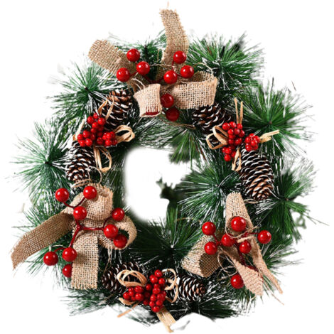 Künstlicher Weihnachtskranz für Tür, Wand, Baum, Party und Schaufenster – Festliche Dekoration