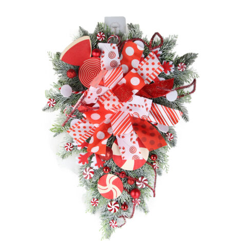 Künstlicher Weihnachtskranz zum Aufhängen im Wohnzimmer, Schlafzimmer, Büro, für Hochzeiten und Geburtstage