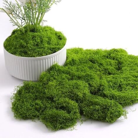 Künstliches Moos zur Dekoration, dekoratives künstliches Moos für DIY-Projekte, Tischdekoration, Blumenarrangements, Feengärten und Hochzeitsdekoration (ArtificialmossDark-100G)
