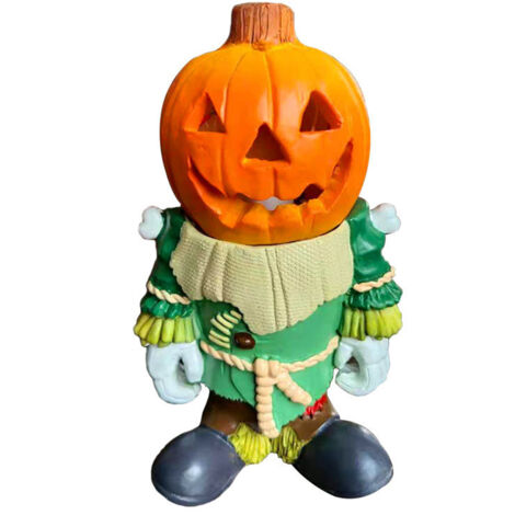 Kürbisritter-Laterne aus Kunstharz, Halloween-Dekoration, Gartenleuchte, Tischleuchte, Nachttischleuchte, Kinderzimmer-Dekoration, Veranda-Dekoration