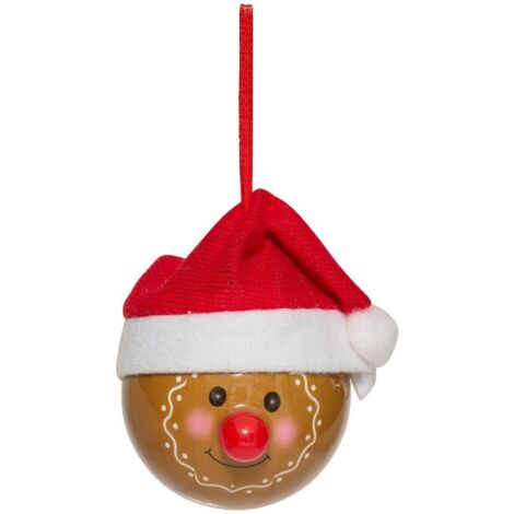 Kugel Ginger Nase rot D.6,5cm Papier - Feeric lights & christmas