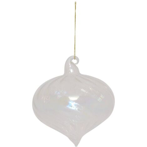 Kugel Tropfenform irisierend 8cm Glas - Feeric lights & christmas