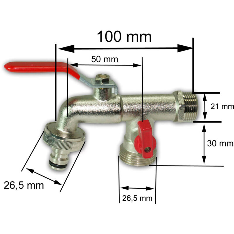 Edelstahl Kugelhahn Absperrhahn 3//4 /" mit Anschluß massiv DN20 NEU