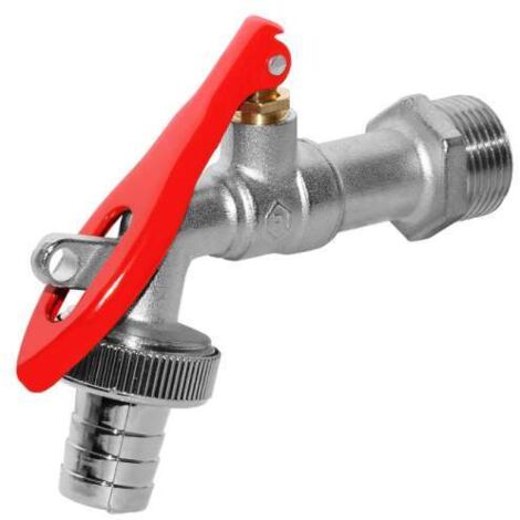 Kugelauslaufventil Auslaufkugelhahn Gartenhahn abschließbar Griff rot 3/4"
