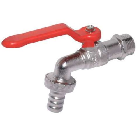 Kugelauslaufventil Wasserhahn Auslaufkugelhahn Gartenhahn Griff rot 1/2" DN15