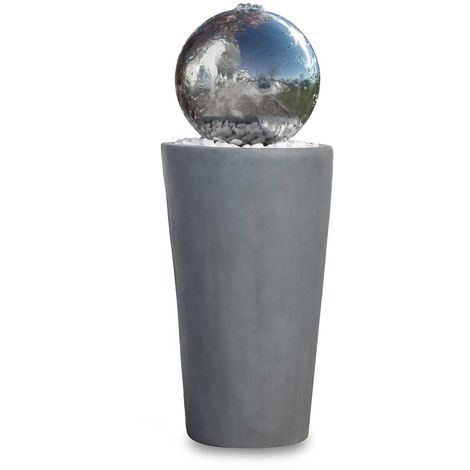 Kugelbrunnen Gartenbrunnen Brunnen Foboule Grey Mit Edelstahlkugel