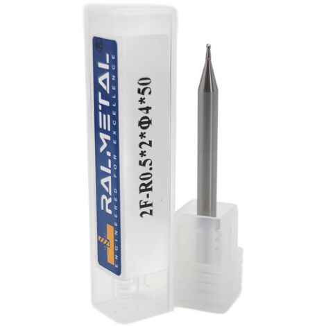 Kugelförmiger Vollhartmetall-Fräser für Aluminium Fi1 R0,5 x 50 mm 45 HRC
