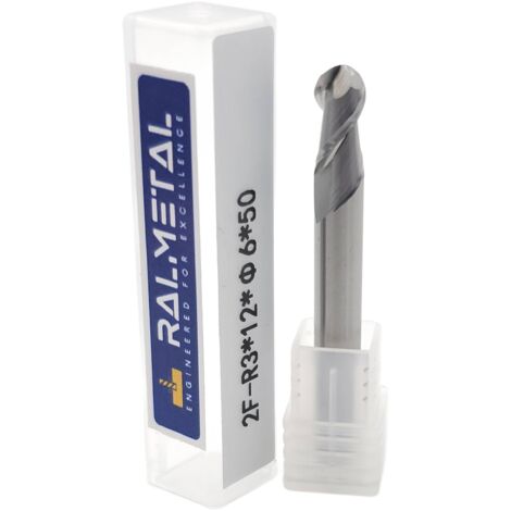 Kugelfräser für Aluminium, VHM, Fi6 R3 x 50 mm, 45 HRC