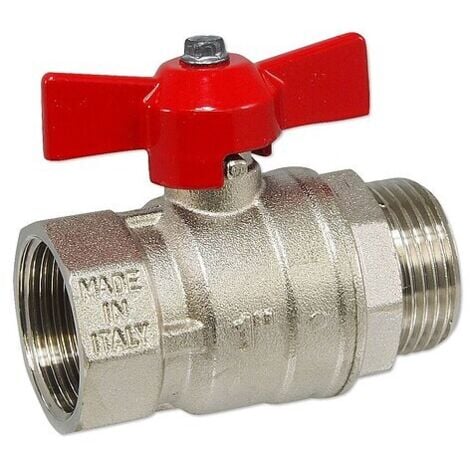 Mini Kugelhahn Messing Waserhahn verchromt IG 3/8" x AG 3/8" Rot Mini Kugelhahn Messing Waserhahn verchromt IG 3/8" x AG 3/8" Rot