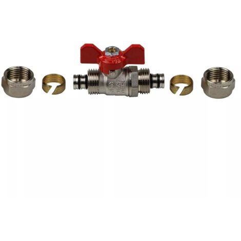 Kugelhahn mit Klemmring 18 mm x 18 mm für Aluverbundrohr