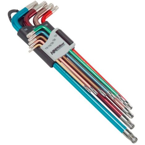 Kugelkopf-TX-Stiftschlüsselsatz 9-tlg. TX10-TX50 lang