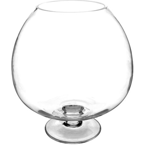 Kugelschale auf Fuß, Glas, H32 cm