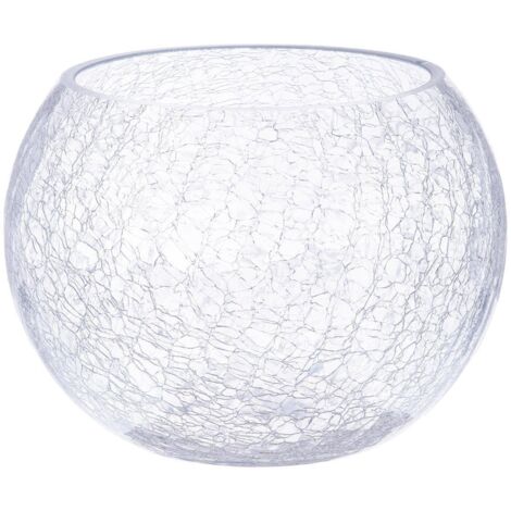 Kugelvase - gecracktes Glas - H15 cm
