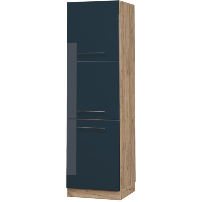Vicco - Herdumbauschrank Fame-line, Dunkelblau Hochglanz, 60 Cm