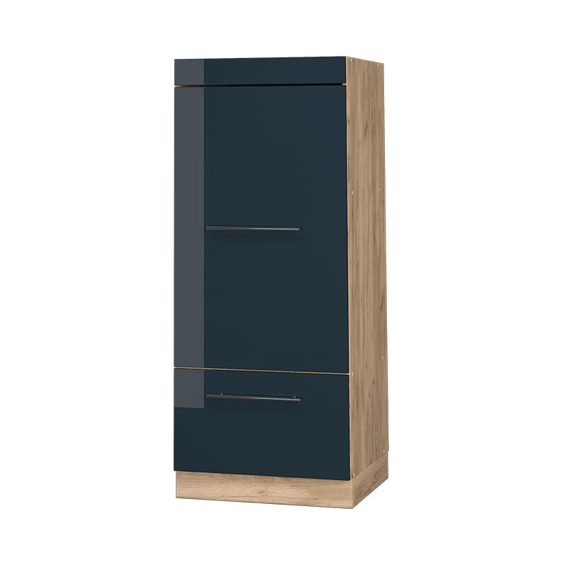 Vicco - Mikrowellenschrank Fame-line, Dunkelblau Hochglanz, 60 Cm