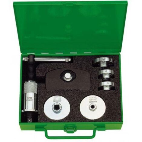 KUKKO 126-30 JUEGO DE HERRAMIENTAS PARA REPOSICIÓN DE PISTONES DE FRENOS DE DISCO (10 PIEZAS, CON 7 ADAPTADORES)