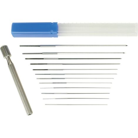 Kukko – Alésoir 12 pièces en acier à outils spécial – Diamètres 0,6 mm à 1,9 mm – Forme conique avec queue carrée – Pochette incluse