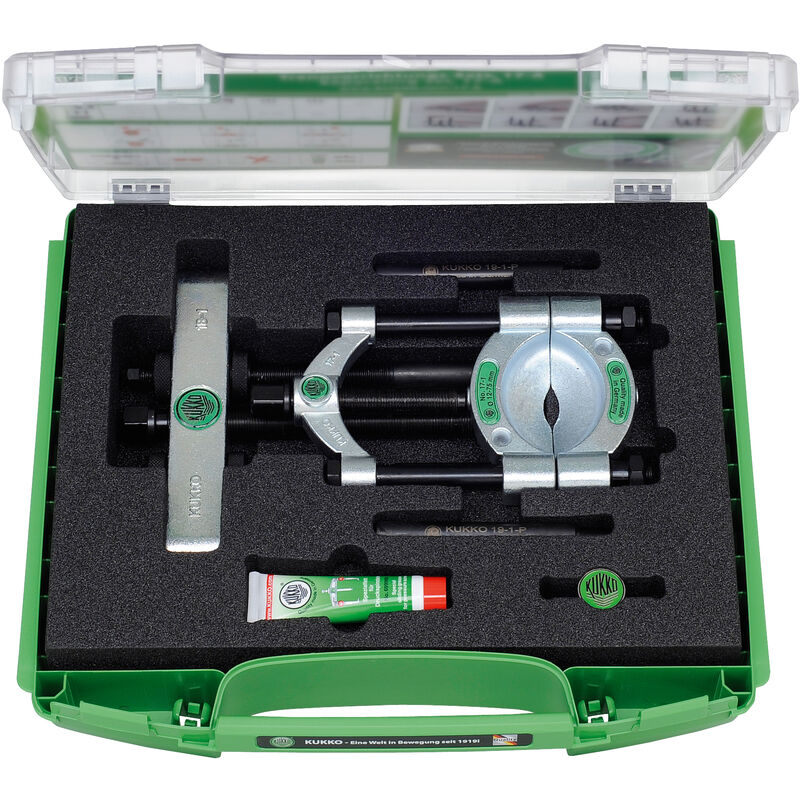 KUKKO 17-B - Juego con separador de rodamientos y tornillo de presión rápida (Alcance 115 mm)