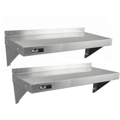 KuKoo 2 x Gastro Edelstahl Regal Wandregal Küchenregal Wandbord Gewürzregal 1000mm x 300mm