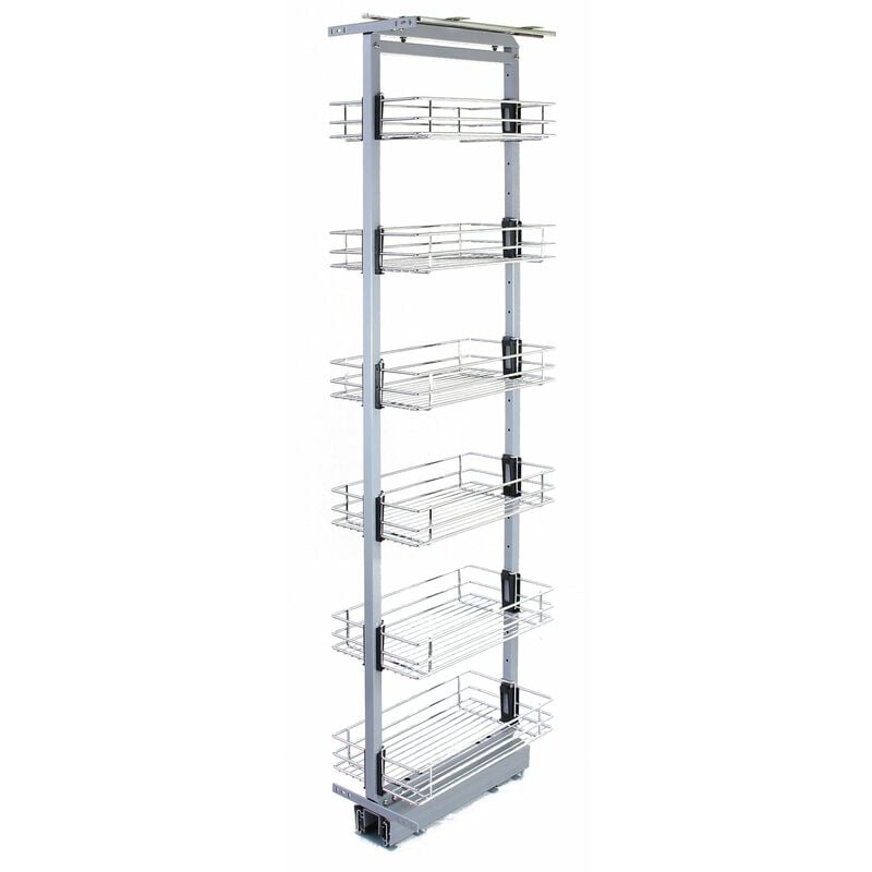 Garde-Manger Coulissant de Cuisine 190 - 220 cm Hauteur en Acier Inoxydable - Armoire espace restreinct - Optimalisation Rangement