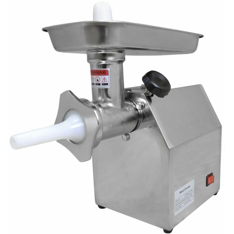 Kukoo – Hâchoir à viande inox 850W – 170kg/h pour restaurants et boucheries – 3 disques perforés et 2 lames – Poussoir à viande inclus