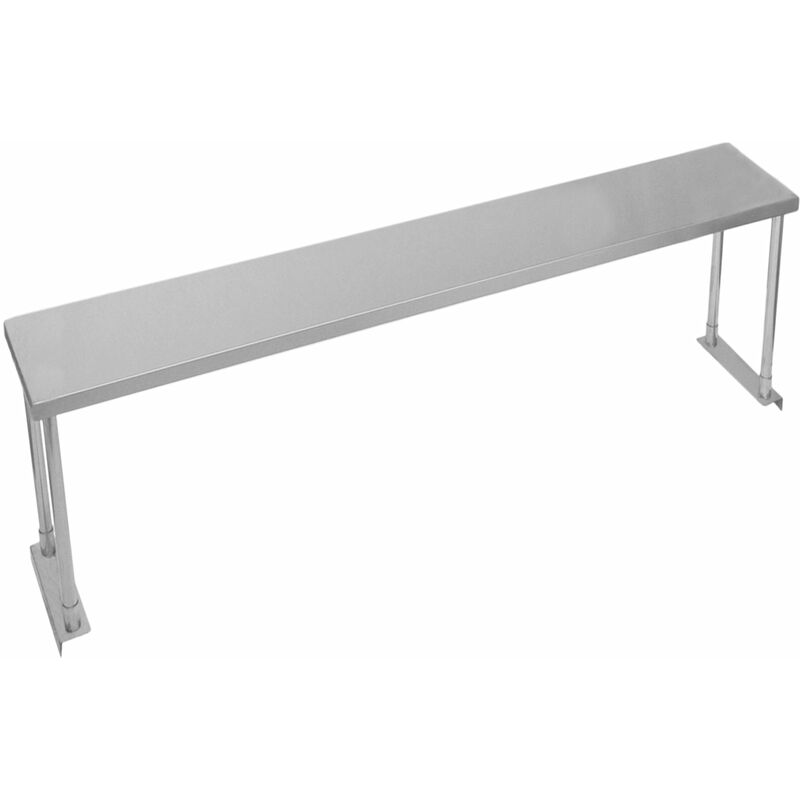 KuKoo Étagère Appoint 2 Niveaux Acier Plan de Travail Restauration Préparation Culinaire 180cm