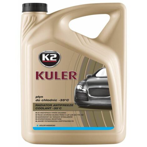KULER Coolant -35°C 5L, antigel bleu pour radiateur, protection extrême contre le gel et la surchauffe, pour utilisation dans les véhicules.