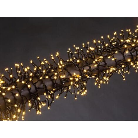 KUMA LED - 12 m - 1020 lampade bianco caldo - filo nero - modulatore - 31 V