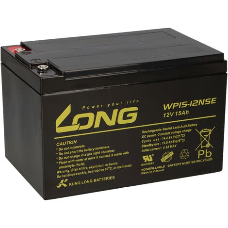 KUNGLONG Kung Long Akku 12V 15Ah WP15-12NSE Batterie AGM zyklenfest