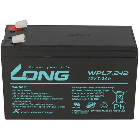 Kung Long Bleiakku 12V 7,2Ah WPL7.2-12-M-F2 longlife 10 Jahre