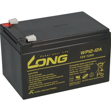 KUNGLONG Kung Long VdS WP12-12 12V 12Ah AGM Blei Accu Batterie wartungsfrei