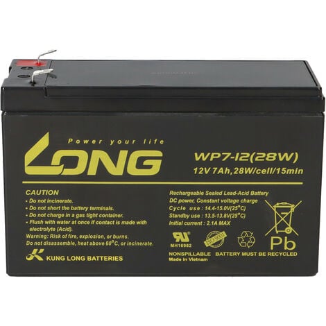 KUNGLONG Kung Long VDS WP7-12(28W)/F1 12V 7Ah Blei AGM Akku