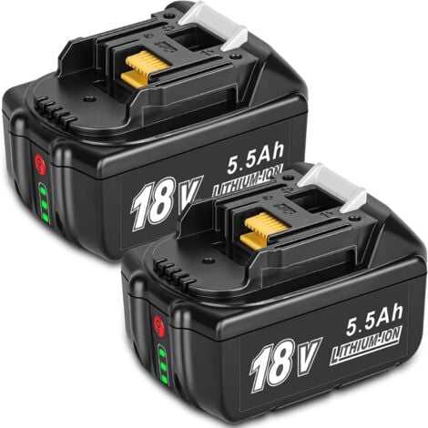KUNLUN 5,5Ah Batteries pour Makita 18V Batterie Li-ION BL1850 BL1860B BL1860 BL1850B BL1840B BL1840 BL1830B