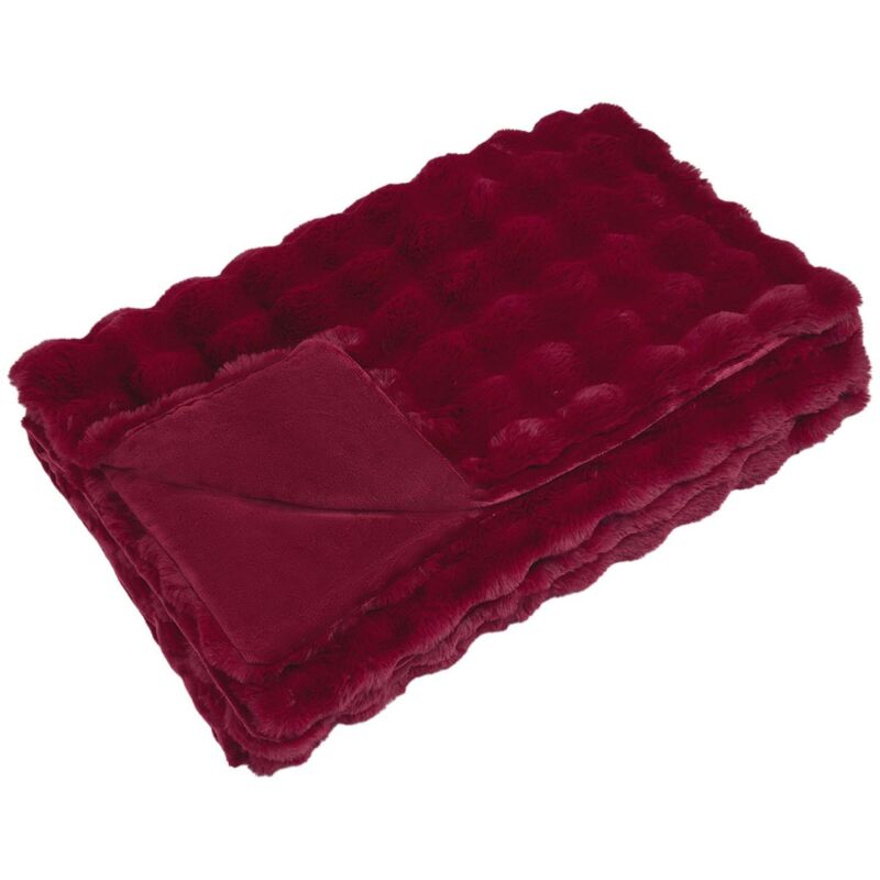 Rutschfeste Kunstfell Decke Olite Bordeauxrot 130 X 150 Cm Vidaxl