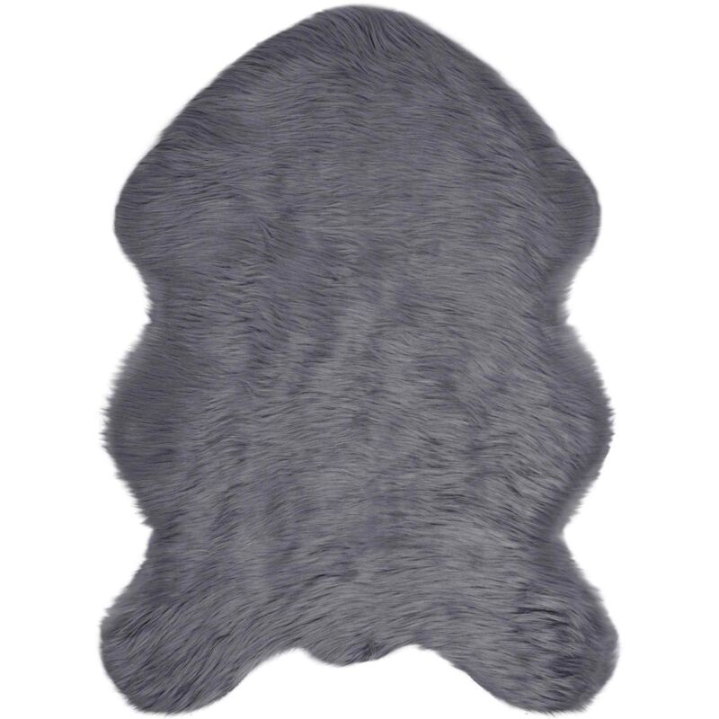 Kunstschaffell Teppich Tafalla Anthrazit 60 X 90 Cm Polyester Vidaxl
