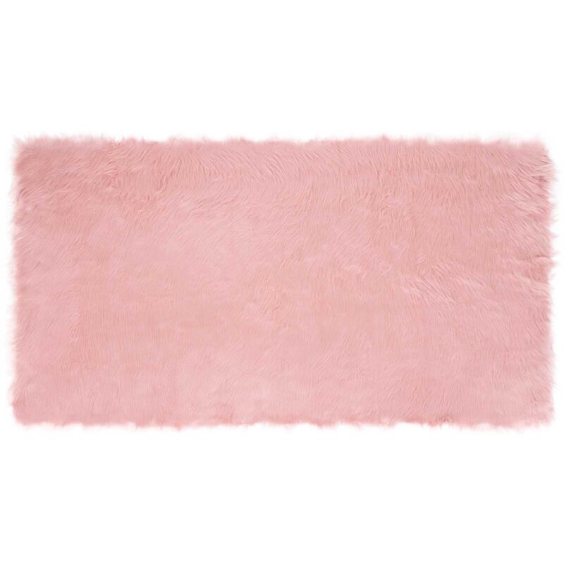 Kunstschaffell Teppich Tafalla Rosa 80 X 150 Cm Polyester Vidaxl