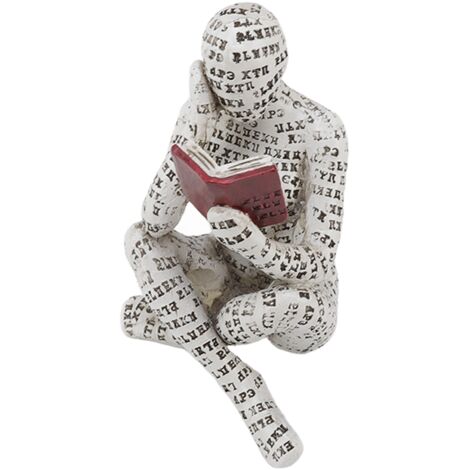 Kunstharzfigur einer lesenden Frau – Originelle Bücherregaldekoration für ein kreatives Interieur