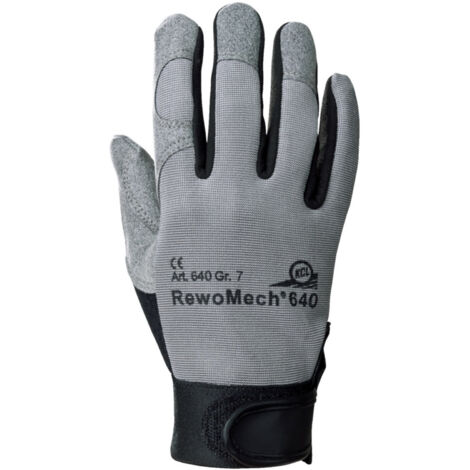 Kunstlederhandschuhe RewoMech 640 Gr.9 schwarz/grau Kunstleder/Elastan 10 Stk