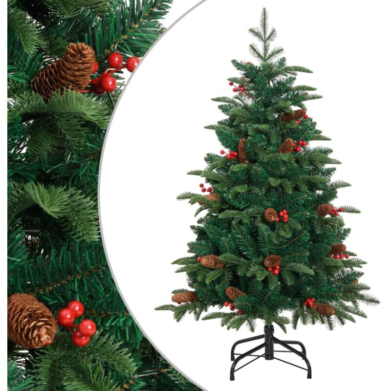 Künstlicher Weihnachtsbaum Klappbar Mit Zapfen & Beeren 150 Cm Vidaxl