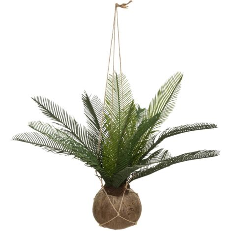 Kunstpalme in einem Blumentopf aus Kokosnuss, H. 50 cm