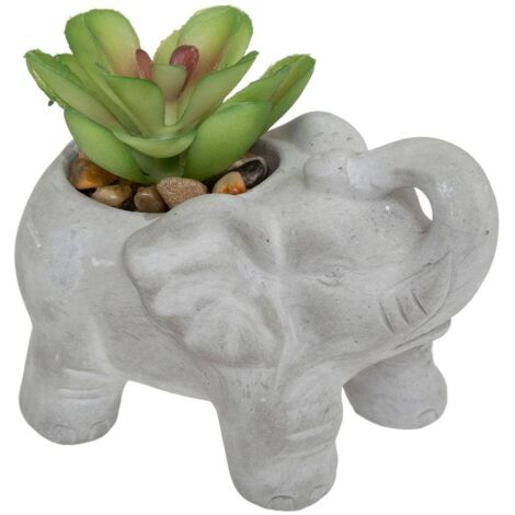 Kunstpflanze Elefant Zementtopf H10cm - Model 2
