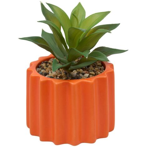 Kunstpflanze im Topf Flow 9,5x9,5cm - Orange
