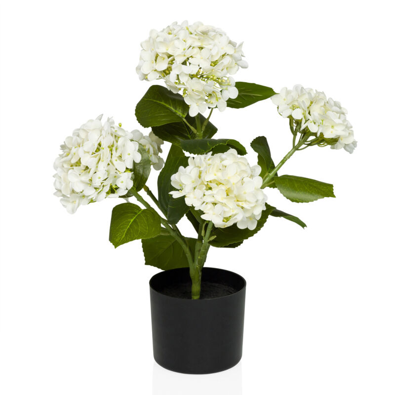 Kunstpflanze / Kunstblume Hydrangea Hortensie 52 Cm Grün/weiß Hjh Office
