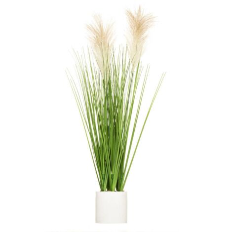 Kunstpflanze Plumeau Zementtopf H70cm - Beige